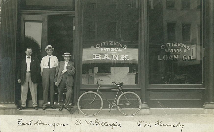 Front of the bank vintage photo